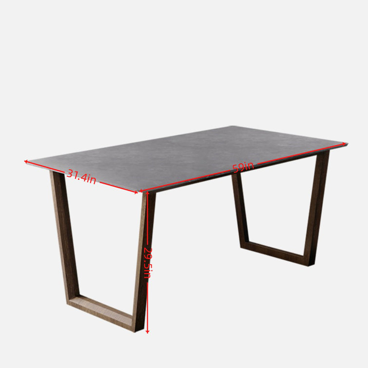 Corrigan Studio® Modern Simple Solid Wood Rock Plate Dining Table(NO